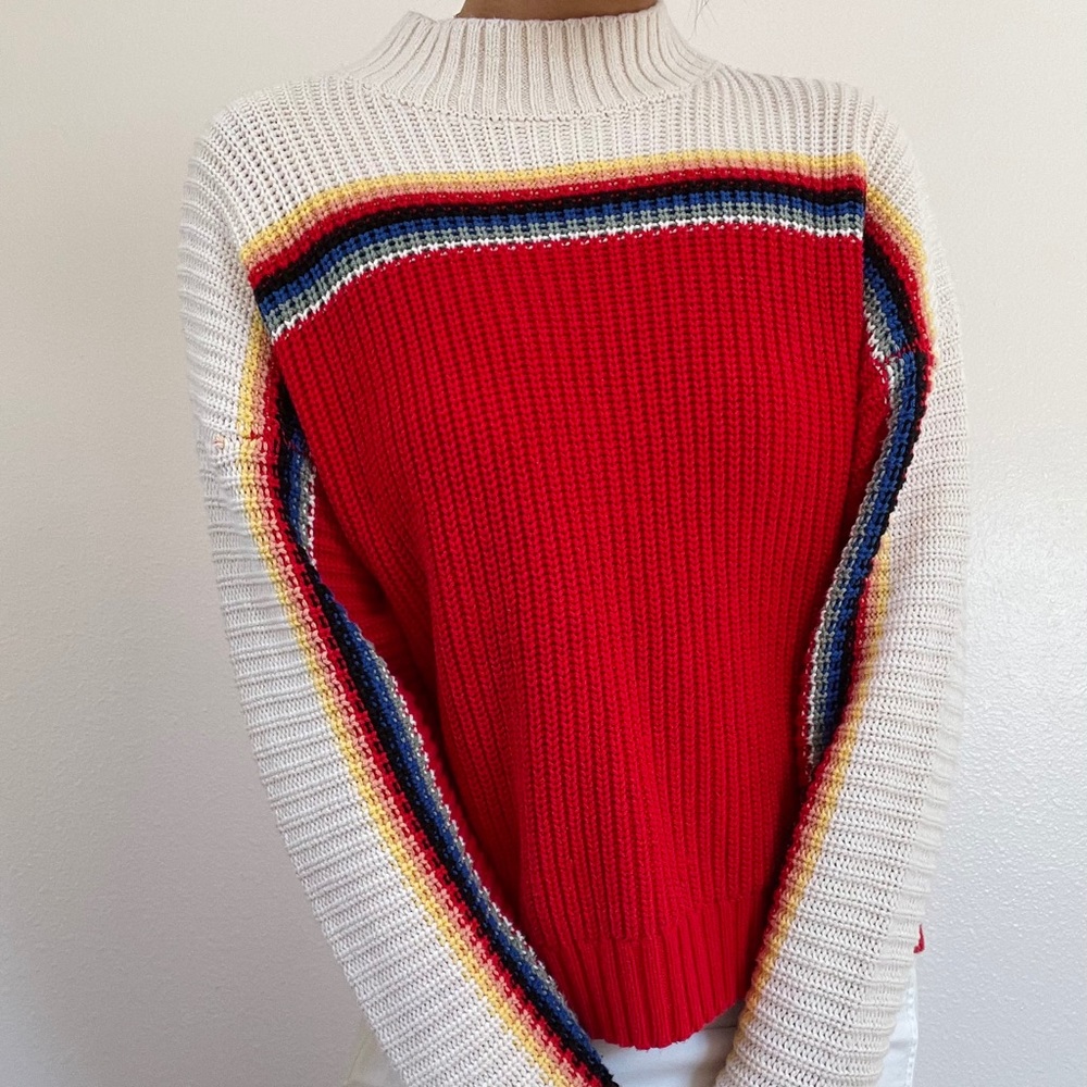 Forever21 Striped Mock Sweater